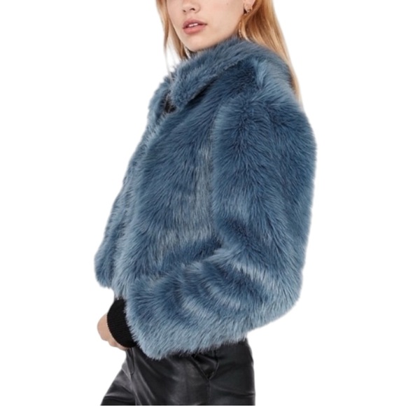 EXPRESS x Negin Mirsalehi Faux Fur Bomber Jacket. Size XS - Picture 2 of 11